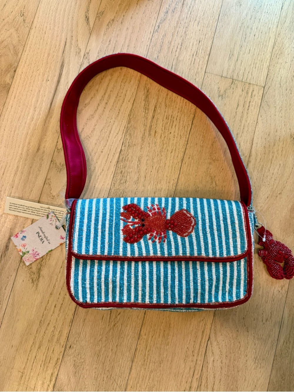 NWT Beaded Lobster Shoulder Bag